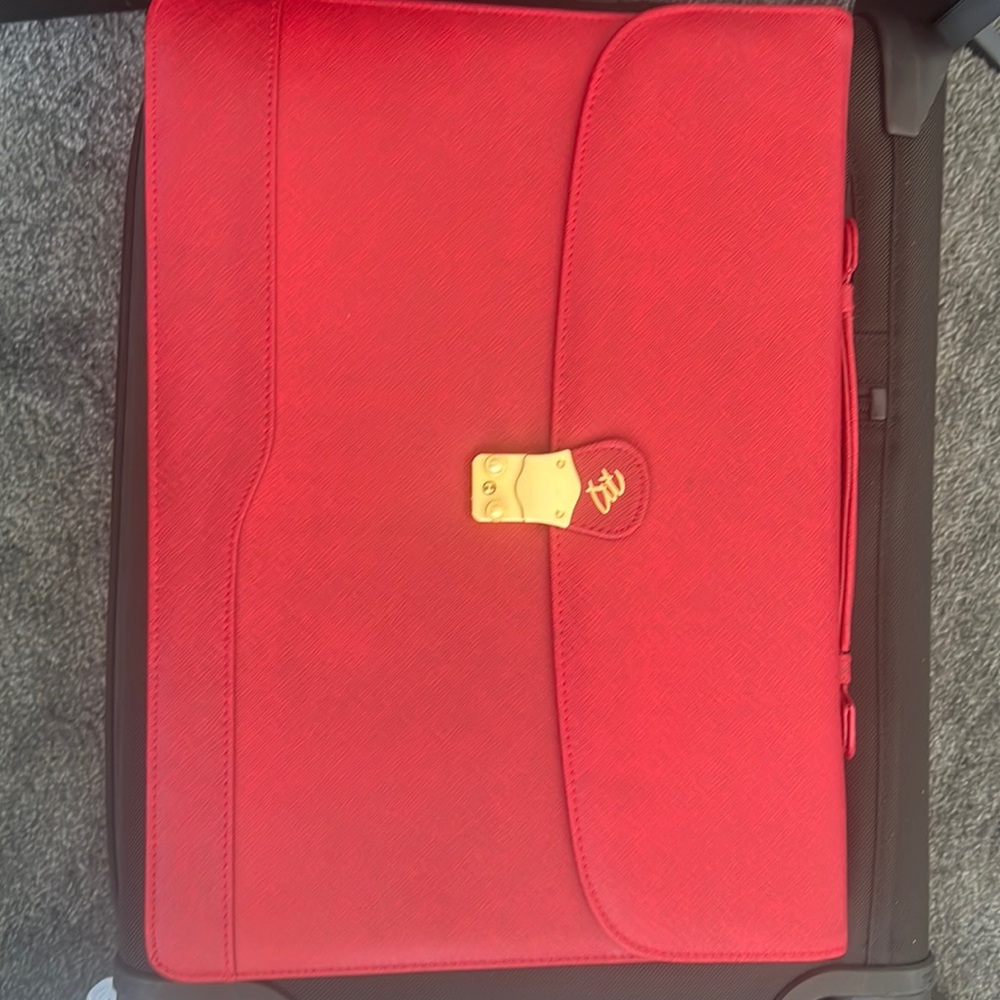 Calfskin Balmain Briefcase Red original authentic